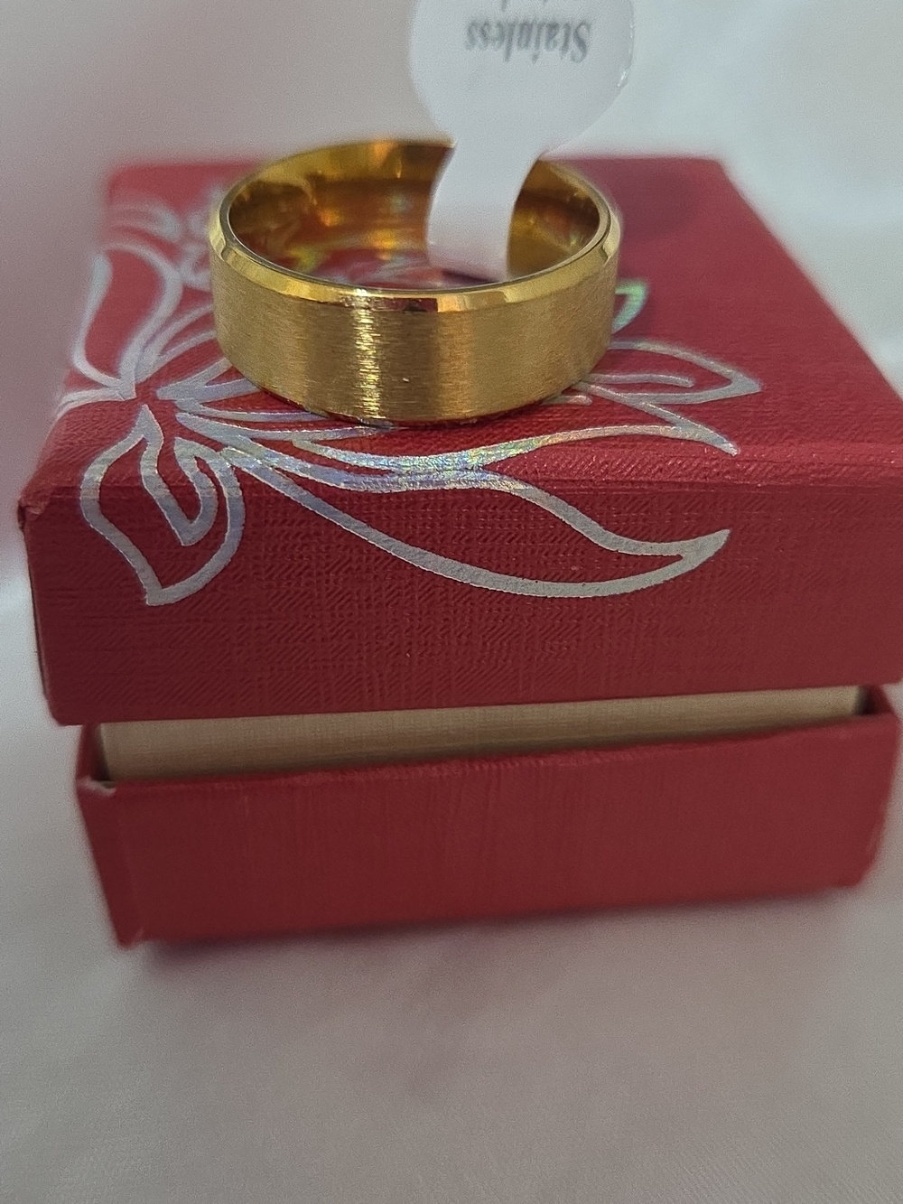 316L Stainless Steel Men’s Band Ring Gold Tone – Classic Wedding Ring, Durable